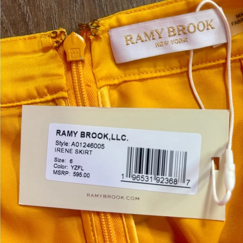Ramy Brook ladies vibrant yellow bohemian midi skirt NWT MSRP $595 - Picture 7 of 9